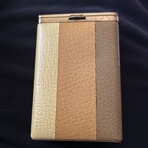 Vintage Princess Gardner Pebbled Leather Stripe Cigarette Case